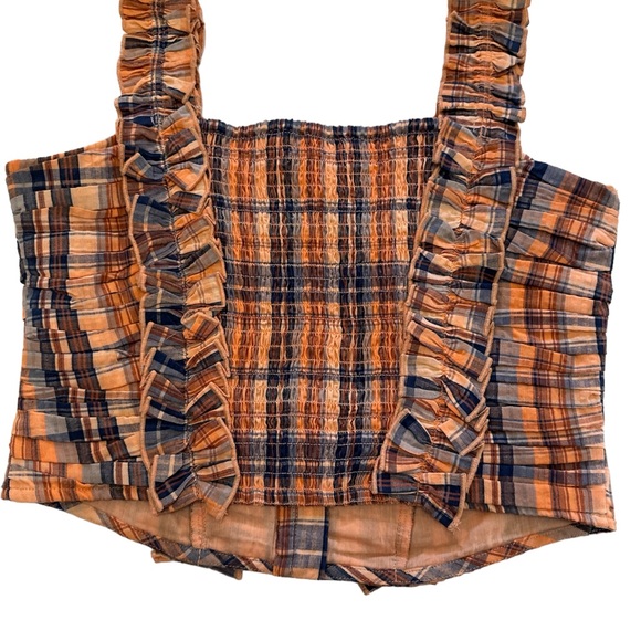 Anthropologie woman’s Verb plaid corset crop top 🌼🌺 - Picture 5 of 7